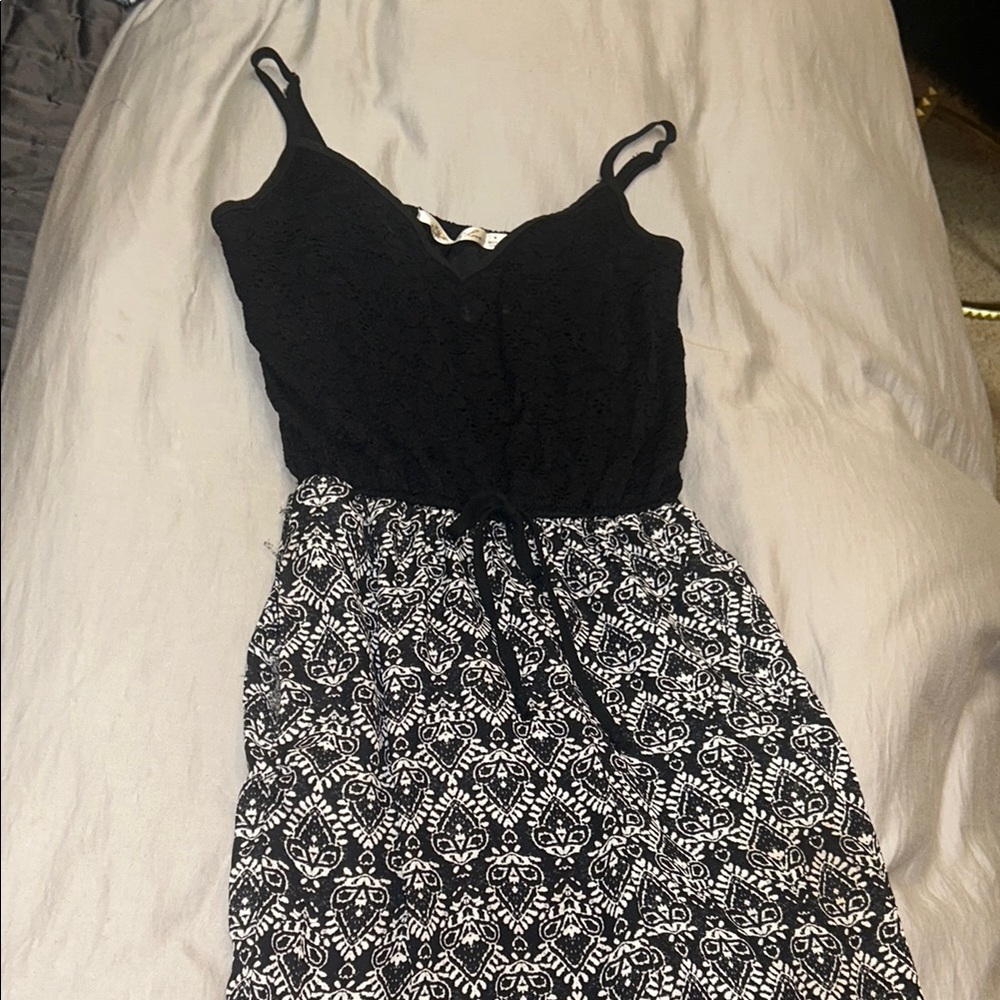 Black and White Tank Wide Leg Jumpsuit Romper